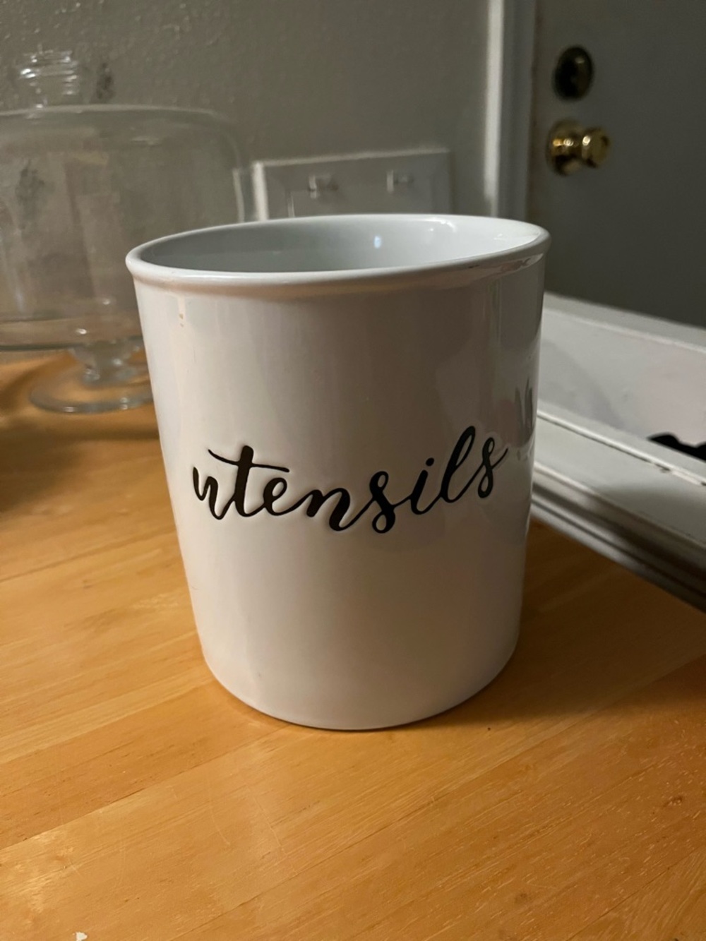 Threshold White Ceramic Utensils Crock